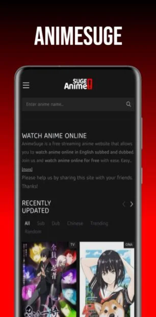 Features of Animesuge APK