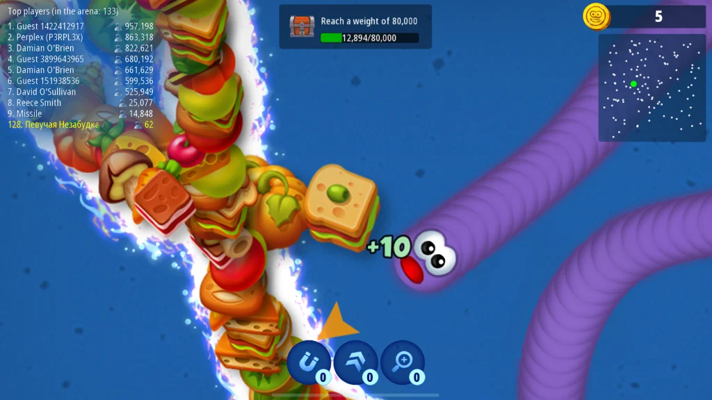 Worms Zone snake game